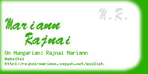 mariann rajnai business card